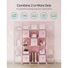 imageSONGMICS Cube Storage Organizer with Storage Boxes Set of 6Cube Organizer 6 Collapsible NonWoven Fabric Bins Customizable SpaceSaving Bedroom Ink Black and Dove Gray ULPC062B01Jelly Pink