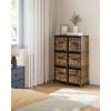 imageSONGMICS Cube Storage Organizer with Storage Boxes Set of 6Cube Organizer 6 Collapsible NonWoven Fabric Bins Customizable SpaceSaving Bedroom Ink Black and Dove Gray ULPC062B01Rustic Brown