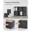 imageSONGMICS Cube Storage Organizer with Storage Boxes Set of 6Cube Organizer 6 Collapsible NonWoven Fabric Bins Customizable SpaceSaving Bedroom Ink Black and Dove Gray ULPC062B01Ink Black  Dove Gray