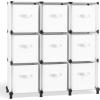 imageSONGMICS Cube Storage Organizer with Storage Boxes Set of 6Cube Organizer 6 Collapsible NonWoven Fabric Bins Customizable SpaceSaving Bedroom Ink Black and Dove Gray ULPC062B01Cloud White