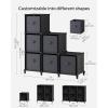 imageSONGMICS Cube Storage Organizer with Storage Boxes Set of 6Cube Organizer 6 Collapsible NonWoven Fabric Bins Customizable SpaceSaving Bedroom Ink Black and Dove Gray ULPC062B01Ink Black  Dove Gray
