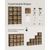 imageSONGMICS Cube Storage Organizer with Storage Boxes Set of 6Cube Organizer 6 Collapsible NonWoven Fabric Bins Customizable SpaceSaving Bedroom Ink Black and Dove Gray ULPC062B01Rustic Brown