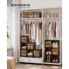 imageSONGMICS Cube Storage Organizer with Storage Boxes Set of 6Cube Organizer 6 Collapsible NonWoven Fabric Bins Customizable SpaceSaving Bedroom Ink Black and Dove Gray ULPC062B01Rustic Brown