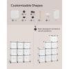 imageSONGMICS Cube Storage Organizer with Storage Boxes Set of 6Cube Organizer 6 Collapsible NonWoven Fabric Bins Customizable SpaceSaving Bedroom Ink Black and Dove Gray ULPC062B01Cloud White