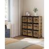 imageSONGMICS Cube Storage Organizer with Storage Boxes Set of 6Cube Organizer 6 Collapsible NonWoven Fabric Bins Customizable SpaceSaving Bedroom Ink Black and Dove Gray ULPC062B01Rustic Brown