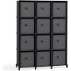 imageSONGMICS Cube Storage Organizer with Storage Boxes Set of 6Cube Organizer 6 Collapsible NonWoven Fabric Bins Customizable SpaceSaving Bedroom Ink Black and Dove Gray ULPC062B01Ink Black  Dove Gray