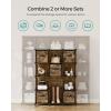 imageSONGMICS Cube Storage Organizer with Storage Boxes Set of 6Cube Organizer 6 Collapsible NonWoven Fabric Bins Customizable SpaceSaving Bedroom Ink Black and Dove Gray ULPC062B01Rustic Brown
