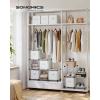 imageSONGMICS Cube Storage Organizer with Storage Boxes Set of 6Cube Organizer 6 Collapsible NonWoven Fabric Bins Customizable SpaceSaving Bedroom Ink Black and Dove Gray ULPC062B01Cloud White