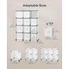 imageSONGMICS Cube Storage Organizer with Storage Boxes Set of 6Cube Organizer 6 Collapsible NonWoven Fabric Bins Customizable SpaceSaving Bedroom Ink Black and Dove Gray ULPC062B01Cloud White