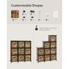 imageSONGMICS Cube Storage Organizer with Storage Boxes Set of 6Cube Organizer 6 Collapsible NonWoven Fabric Bins Customizable SpaceSaving Bedroom Ink Black and Dove Gray ULPC062B01Rustic Brown