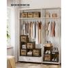 imageSONGMICS Cube Storage Organizer with Storage Boxes Set of 6Cube Organizer 6 Collapsible NonWoven Fabric Bins Customizable SpaceSaving Bedroom Ink Black and Dove Gray ULPC062B01Rustic Brown