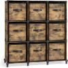 imageSONGMICS Cube Storage Organizer with Storage Boxes Set of 6Cube Organizer 6 Collapsible NonWoven Fabric Bins Customizable SpaceSaving Bedroom Ink Black and Dove Gray ULPC062B01Rustic Brown