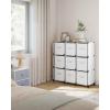imageSONGMICS Cube Storage Organizer with Storage Boxes Set of 6Cube Organizer 6 Collapsible NonWoven Fabric Bins Customizable SpaceSaving Bedroom Ink Black and Dove Gray ULPC062B01Cloud White