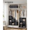 imageSONGMICS Cube Storage Organizer with Storage Boxes Set of 6Cube Organizer 6 Collapsible NonWoven Fabric Bins Customizable SpaceSaving Bedroom Ink Black and Dove Gray ULPC062B01Ink Black  Dove Gray