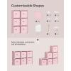 imageSONGMICS Cube Storage Organizer with Storage Boxes Set of 6Cube Organizer 6 Collapsible NonWoven Fabric Bins Customizable SpaceSaving Bedroom Ink Black and Dove Gray ULPC062B01Jelly Pink
