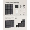 imageSONGMICS Cube Storage Organizer with Storage Boxes Set of 6Cube Organizer 6 Collapsible NonWoven Fabric Bins Customizable SpaceSaving Bedroom Ink Black and Dove Gray ULPC062B01Ink Black  Dove Gray