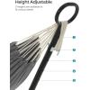 imageSONGMICS Double Hammock 984 x 591 Inches 660 lb Load Capacity with Hanging Straps Carabiners Carry Bag for Garden Outdoor Camping Blue and Yellow Stripes UGDC15YUBlack  Gray