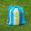 imageSONGMICS Double Hammock 984 x 591 Inches 660 lb Load Capacity with Hanging Straps Carabiners Carry Bag for Garden Outdoor Camping Blue and Yellow Stripes UGDC15YUBlue  Yellow Stripes