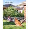 imageSONGMICS Double Hammock 984 x 591 Inches 660 lb Load Capacity with Hanging Straps Carabiners Carry Bag for Garden Outdoor Camping Blue and Yellow Stripes UGDC15YUGrey