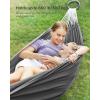imageSONGMICS Double Hammock 984 x 591 Inches 660 lb Load Capacity with Hanging Straps Carabiners Carry Bag for Garden Outdoor Camping Blue and Yellow Stripes UGDC15YUGrey