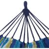 imageSONGMICS Double Hammock 984 x 591 Inches 660 lb Load Capacity with Hanging Straps Carabiners Carry Bag for Garden Outdoor Camping Blue and Yellow Stripes UGDC15YUBlue  Yellow Stripes