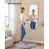 imageSONGMICS Full Length Wall Mirror Over The Door Mirror 472quot x 185quot Arched Hanging Mirror Frameless Glass Mirror Decor for Bedroom Living Room Dressing Room Black ULFM010B01Geometric