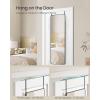 imageSONGMICS Full Length Wall Mirror Over The Door Mirror 472quot x 185quot Arched Hanging Mirror Frameless Glass Mirror Decor for Bedroom Living Room Dressing Room Black ULFM010B01Rectangle
