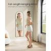 imageSONGMICS Full Length Wall Mirror Over The Door Mirror 472quot x 185quot Arched Hanging Mirror Frameless Glass Mirror Decor for Bedroom Living Room Dressing Room Black ULFM010B01Arched