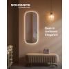 imageSONGMICS Full Length Wall Mirror Over The Door Mirror 472quot x 185quot Arched Hanging Mirror Frameless Glass Mirror Decor for Bedroom Living Room Dressing Room Black ULFM010B01LED Geometric