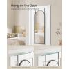 imageSONGMICS Full Length Wall Mirror Over The Door Mirror 472quot x 185quot Arched Hanging Mirror Frameless Glass Mirror Decor for Bedroom Living Room Dressing Room Black ULFM010B01Arched