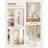 imageSONGMICS Full Length Wall Mirror Over The Door Mirror 472quot x 185quot Arched Hanging Mirror Frameless Glass Mirror Decor for Bedroom Living Room Dressing Room Black ULFM010B01Geometric