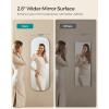 imageSONGMICS Full Length Wall Mirror Over The Door Mirror 472quot x 185quot Arched Hanging Mirror Frameless Glass Mirror Decor for Bedroom Living Room Dressing Room Black ULFM010B01LED Geometric