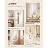 imageSONGMICS Full Length Wall Mirror Over The Door Mirror 472quot x 185quot Arched Hanging Mirror Frameless Glass Mirror Decor for Bedroom Living Room Dressing Room Black ULFM010B01LED Geometric