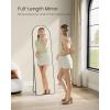 imageSONGMICS FullLength Floor Mirror 3in1 Modern Standing Full Body Mirror Inspired by Original AwardWinning Design 165 x 189 x 689 Inches Living Room Bedroom Oak Beige and Ink BlackInk Black