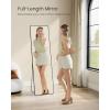 imageSONGMICS FullLength Floor Mirror 3in1 Modern Standing Full Body Mirror Inspired by Original AwardWinning Design 165 x 189 x 689 Inches Living Room Bedroom Oak Beige and Ink BlackInk Black