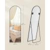 imageSONGMICS FullLength Floor Mirror 3in1 Modern Standing Full Body Mirror Inspired by Original AwardWinning Design 165 x 189 x 689 Inches Living Room Bedroom Oak Beige and Ink BlackInk Black
