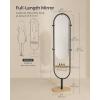 imageSONGMICS FullLength Floor Mirror 3in1 Modern Standing Full Body Mirror Inspired by Original AwardWinning Design 165 x 189 x 689 Inches Living Room Bedroom Oak Beige and Ink BlackOak Beige  Ink Black