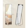 imageSONGMICS FullLength Floor Mirror 3in1 Modern Standing Full Body Mirror Inspired by Original AwardWinning Design 165 x 189 x 689 Inches Living Room Bedroom Oak Beige and Ink BlackInk Black