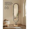 imageSONGMICS FullLength Floor Mirror 3in1 Modern Standing Full Body Mirror Inspired by Original AwardWinning Design 165 x 189 x 689 Inches Living Room Bedroom Oak Beige and Ink BlackOak Beige  Ink Black