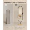 imageSONGMICS FullLength Floor Mirror 3in1 Modern Standing Full Body Mirror Inspired by Original AwardWinning Design 165 x 189 x 689 Inches Living Room Bedroom Oak Beige and Ink BlackOak Beige  Ink Black