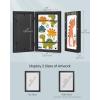 imageSONGMICS Kids Artwork Frame Changeable A4 85x11 Art Picture Frame Display for Room Decor Each Storage up to 150 Drawings with Mat Stickers NonTrace Nails MDF Glass Matte WhiteAsh Black