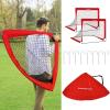 imageSONGMICS Kids Soccer Goals for Backyard 4x3 ft Portable Soccer Nets Training Equipment Toddler Soccer Goal with Carrying Bag for FieldRed