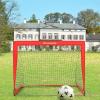 imageSONGMICS Kids Soccer Goals for Backyard 4x3 ft Portable Soccer Nets Training Equipment Toddler Soccer Goal with Carrying Bag for FieldRed