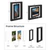 imageSONGMICS Picture Frames Set of 7 Pieces One 11 x 14 Inches Two 8 x 10 Inches Four 6 x 8 Inches with White Mat Real Glass for Multiple Photos Black URPF37BK5 x 7