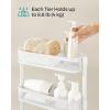 imageSONGMICS Slim Storage Cart 4Tier Metal Rolling Cart with Wheels Flexible Baskets Narrow Cart for Kitchen Bathroom Laundry Room Easy Assembly Black UBSC065B01White