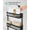 imageSONGMICS Slim Storage Cart 4Tier Metal Rolling Cart with Wheels Flexible Baskets Narrow Cart for Kitchen Bathroom Laundry Room Easy Assembly Black UBSC065B01Black