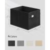 imageSONGMICS Storage Baskets Set of 2 Extra Large Storage Bins for Organizing 30L 157 x 118 x 98 Inches Fabric Storage Cubes for Shelves Easy to Clean Foldable 2 Handles Dove Gray UROB240G02Ink Black