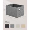 imageSONGMICS Storage Baskets Set of 2 Extra Large Storage Bins for Organizing 30L 157 x 118 x 98 Inches Fabric Storage Cubes for Shelves Easy to Clean Foldable 2 Handles Dove Gray UROB240G02Dove Gray