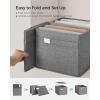 imageSONGMICS Storage Baskets Set of 2 Extra Large Storage Bins for Organizing 30L 157 x 118 x 98 Inches Fabric Storage Cubes for Shelves Easy to Clean Foldable 2 Handles Dove Gray UROB240G02Dove Gray