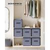 imageSONGMICS Storage Cubes 11Inch NonWoven Fabric Bins with Double Handles Set of 6 Closet Organizers for Shelves Foldable for Clothes Misty Blue UROB026I01Misty Blue